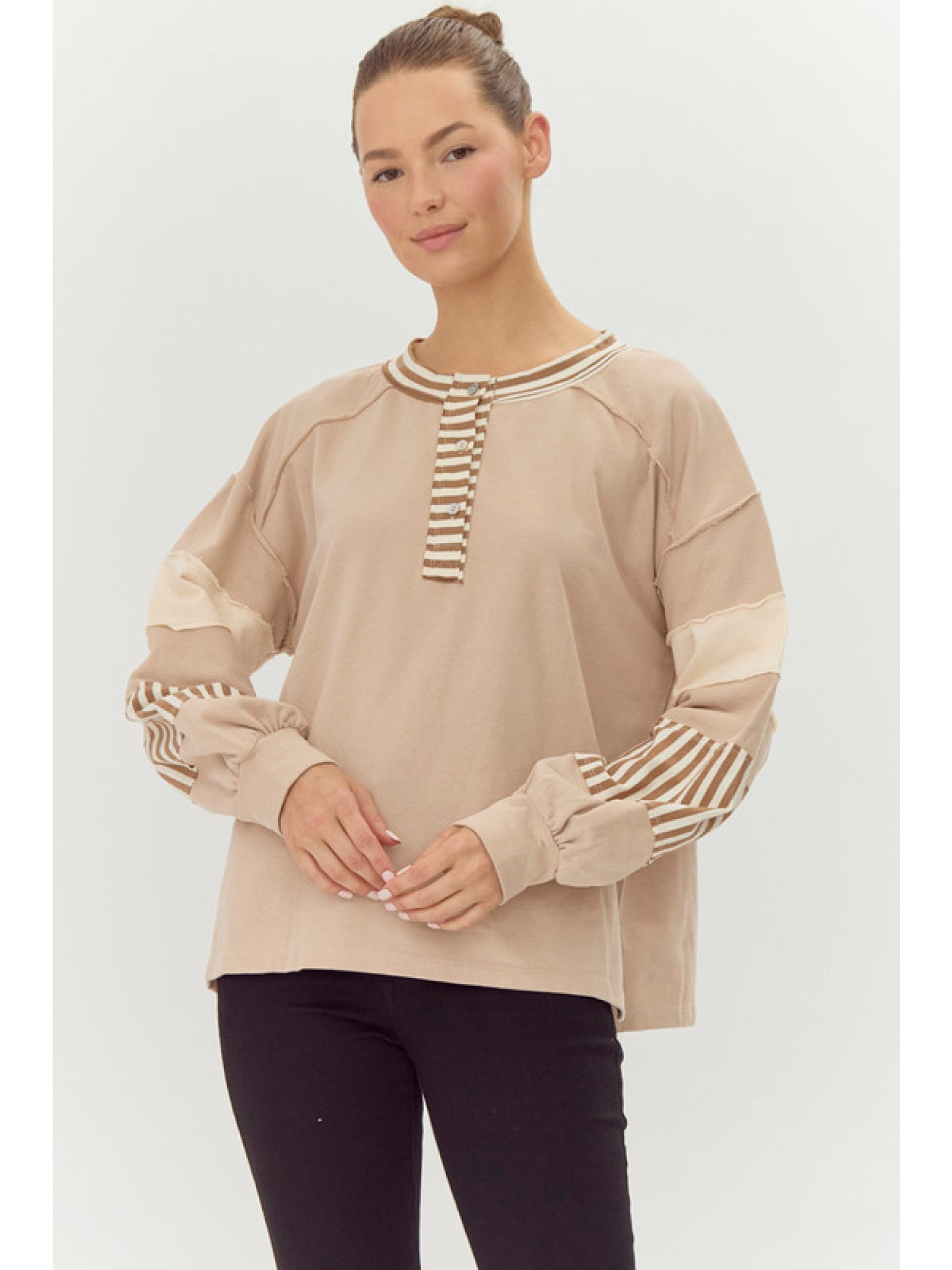 Colorblock Striped Sweatshirt