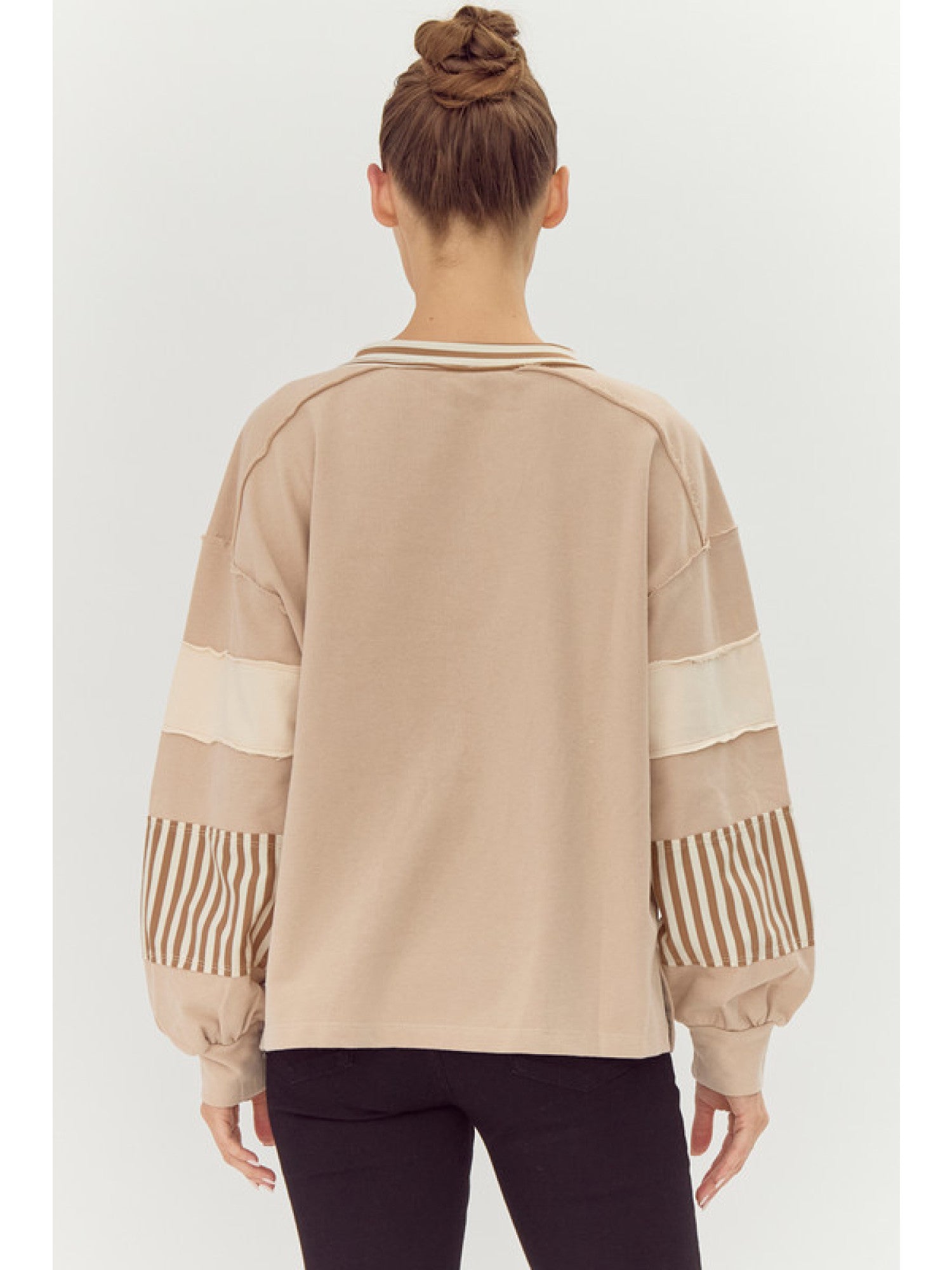 Colorblock Striped Sweatshirt