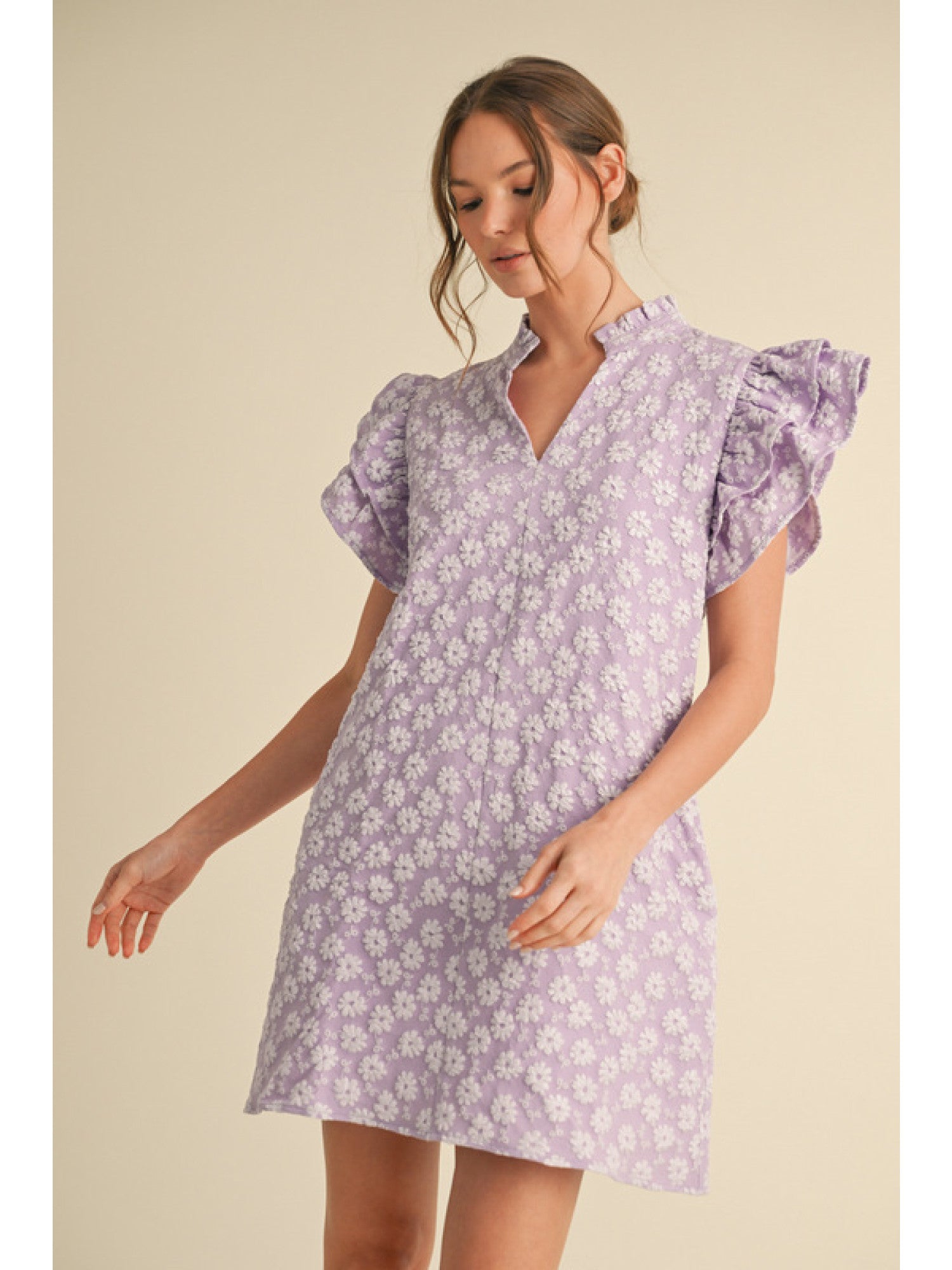 Lavender Embroidered Dress