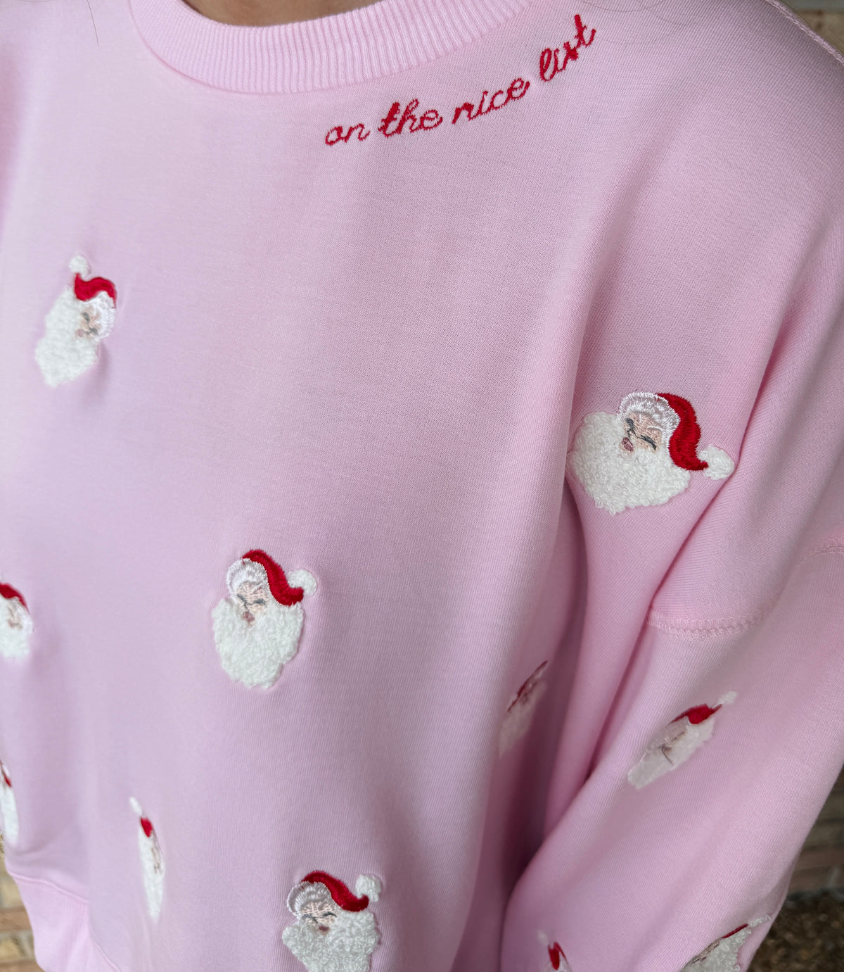 Embroidered Santa Sweatshirt