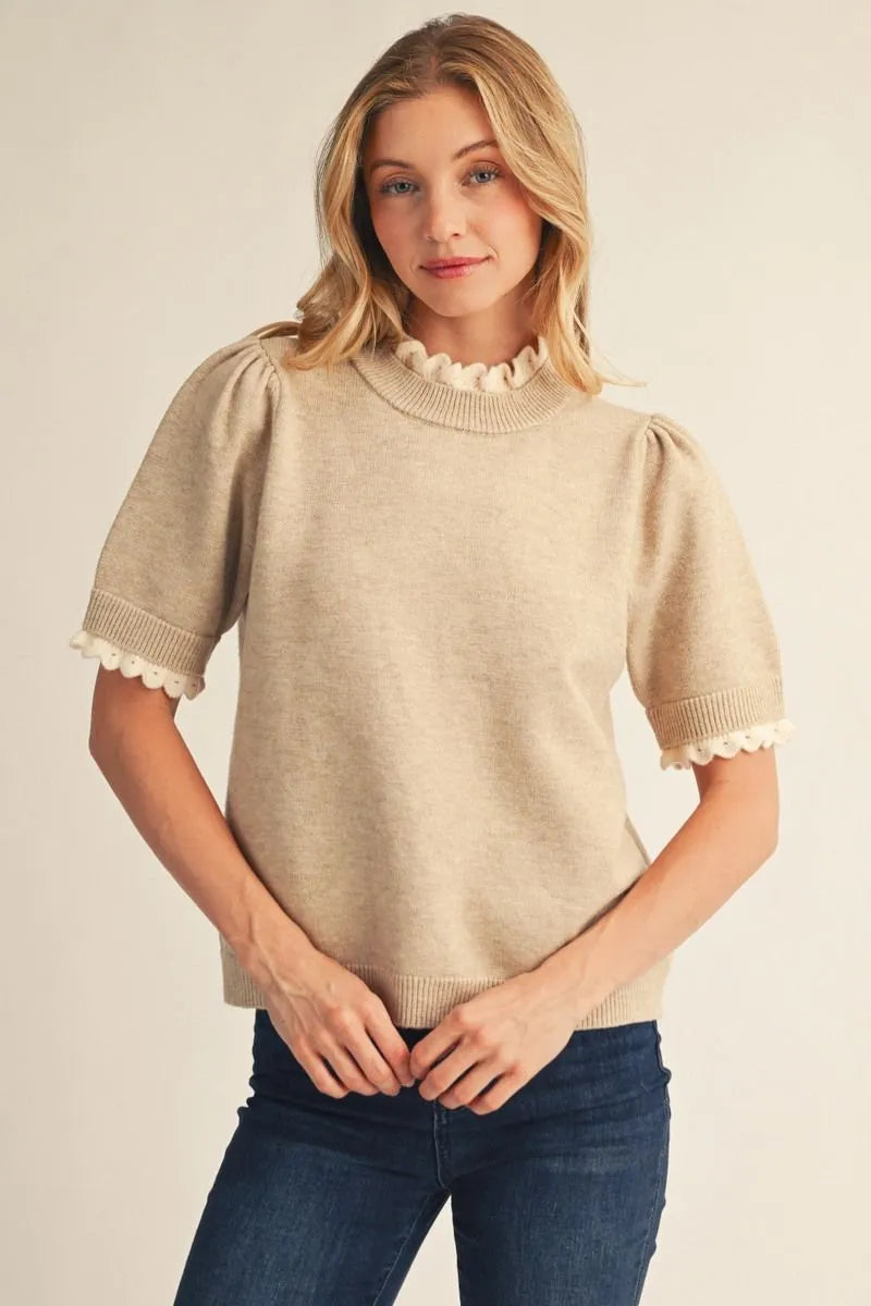 Ruffle Detail Sweater Top