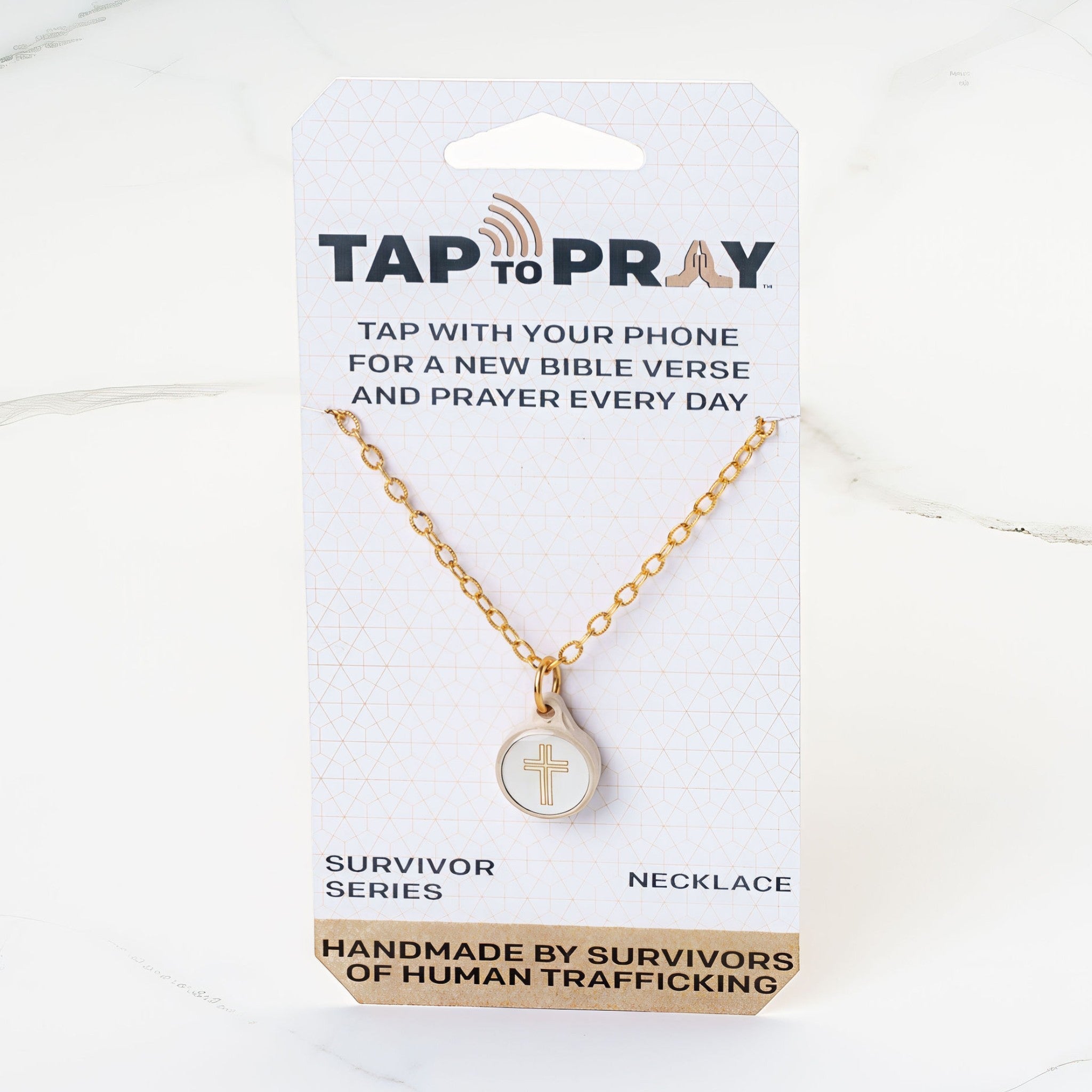 Tap To Pray® Gold Survivor Necklace