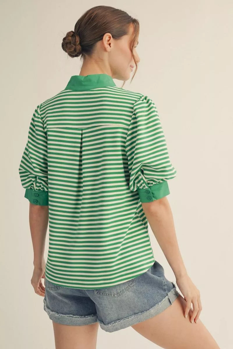 PS Kelly Green Puff Top