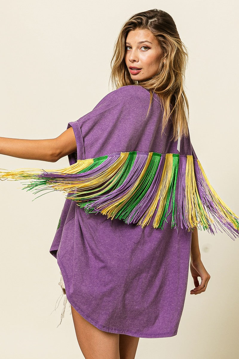 Fringe Mardi Gras Top