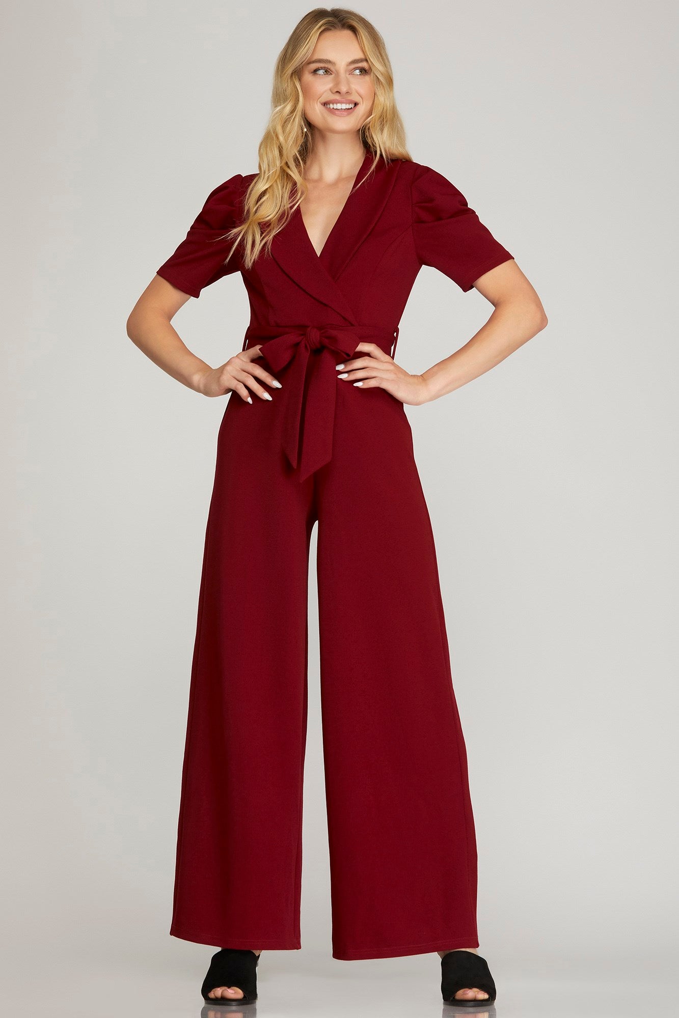 Wine Knit Jumpsuit