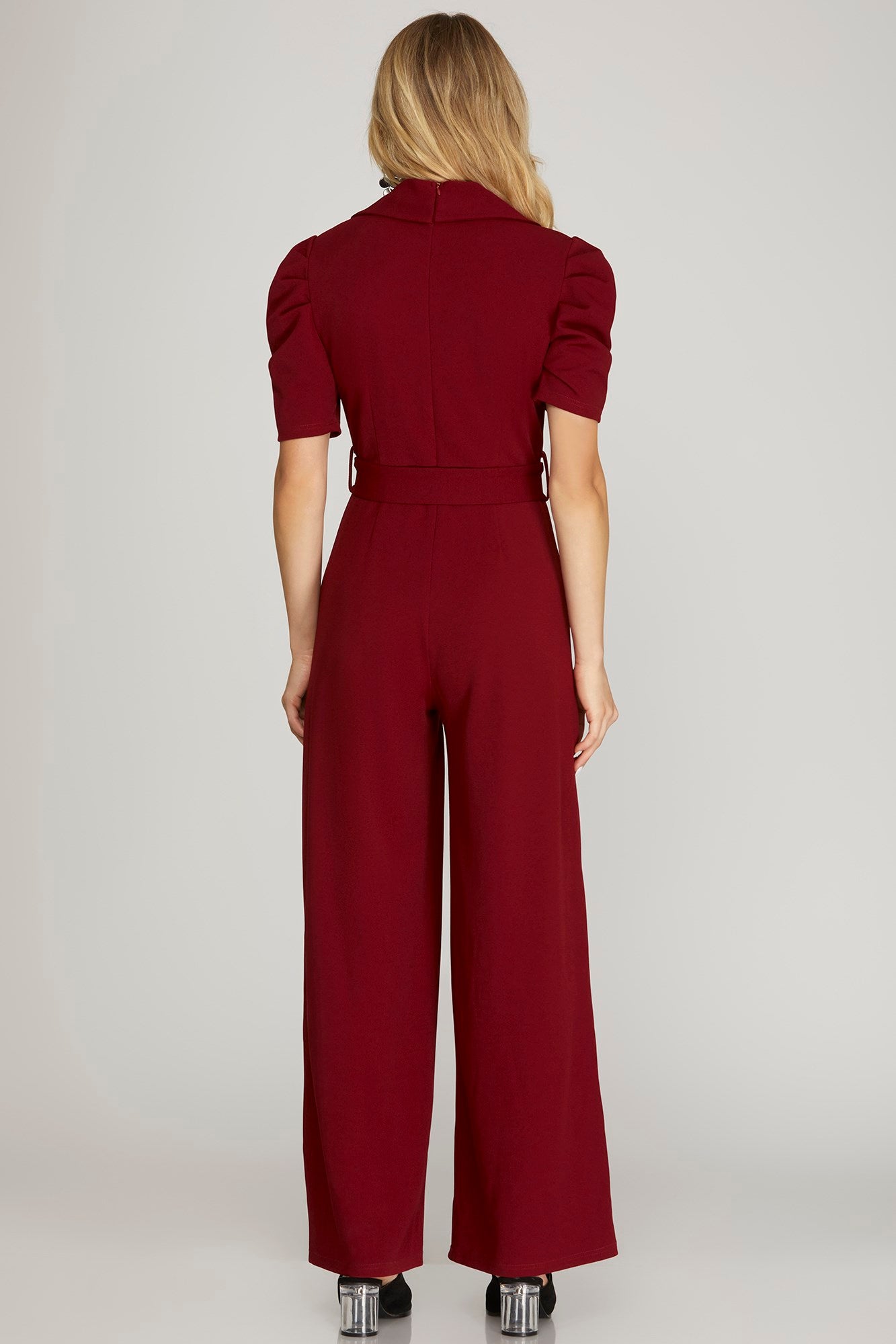 Wine Knit Jumpsuit
