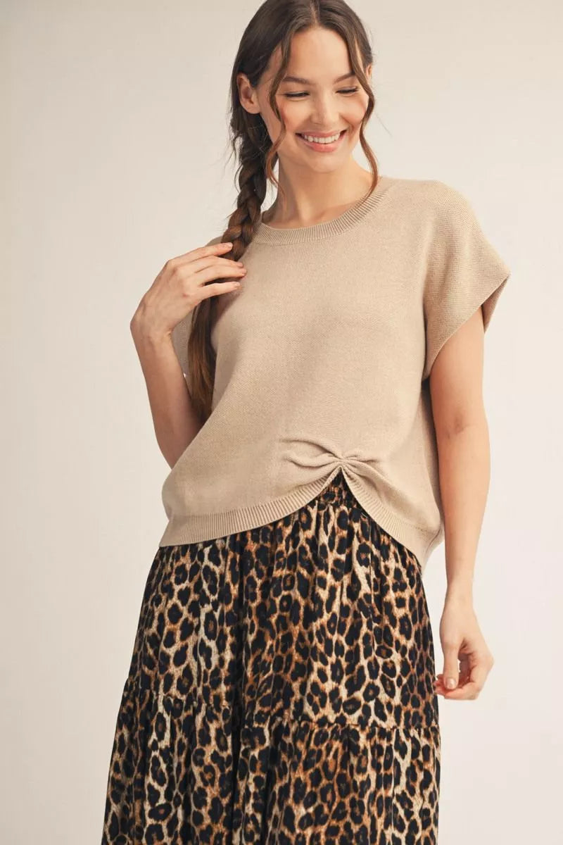 Champagne Knotted Top