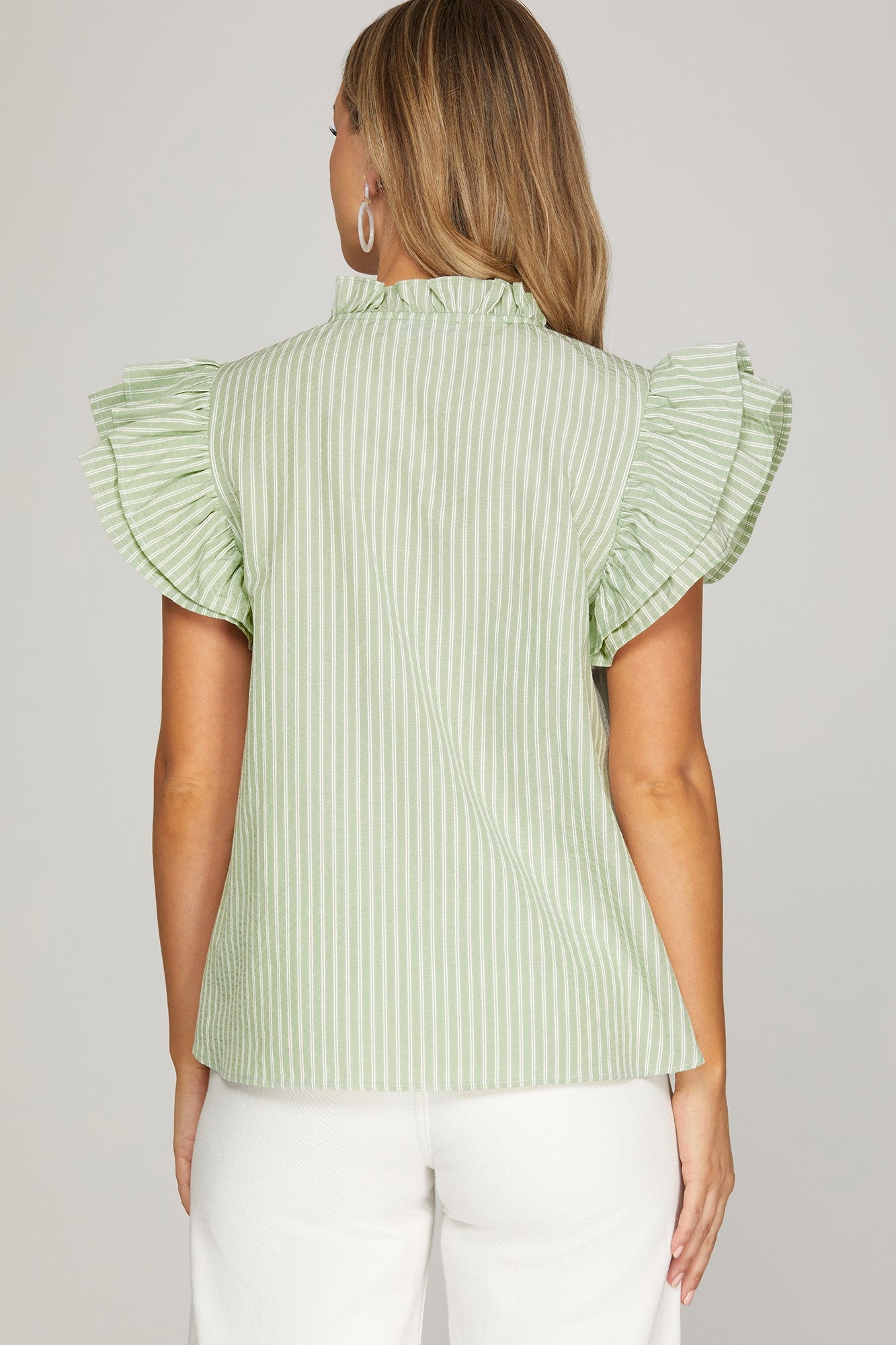 Sage Striped Top