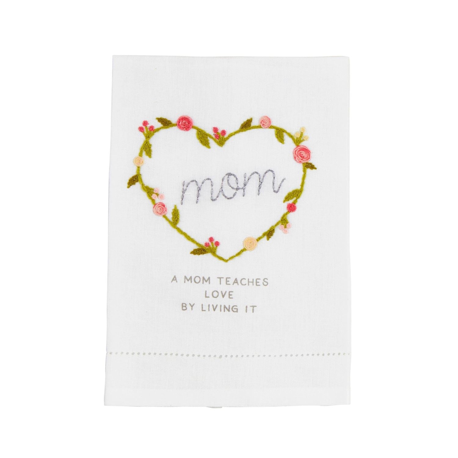 Mom Embroidered Tea Towel