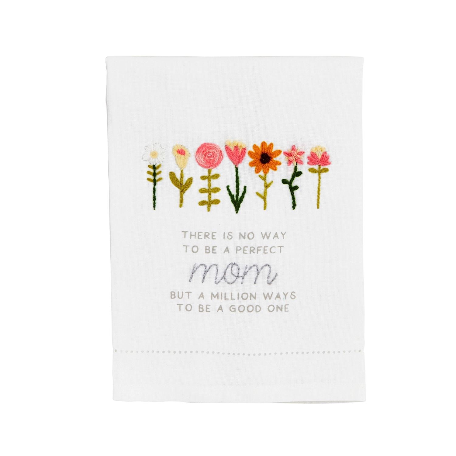Mom Embroidered Tea Towel