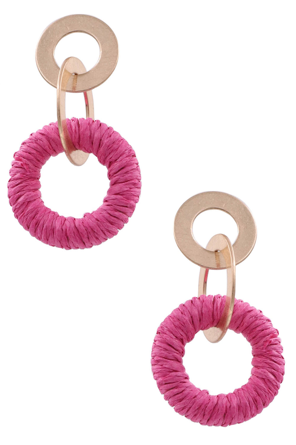 Raffia Hoop Ring Earrings