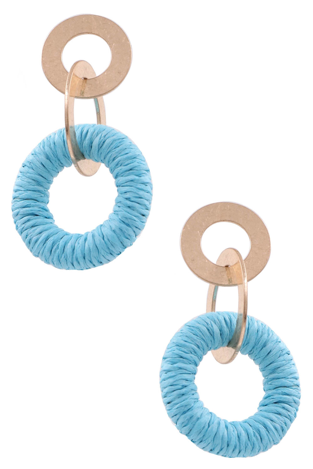 Raffia Hoop Ring Earrings