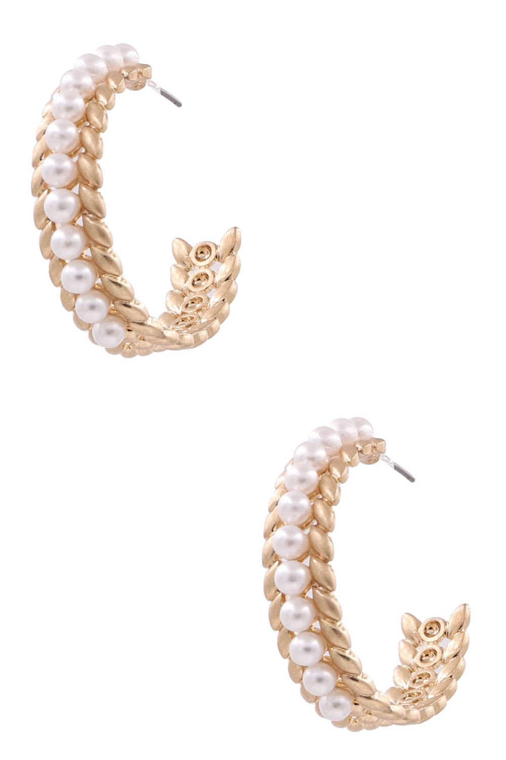 Cream Pearl Hoops
