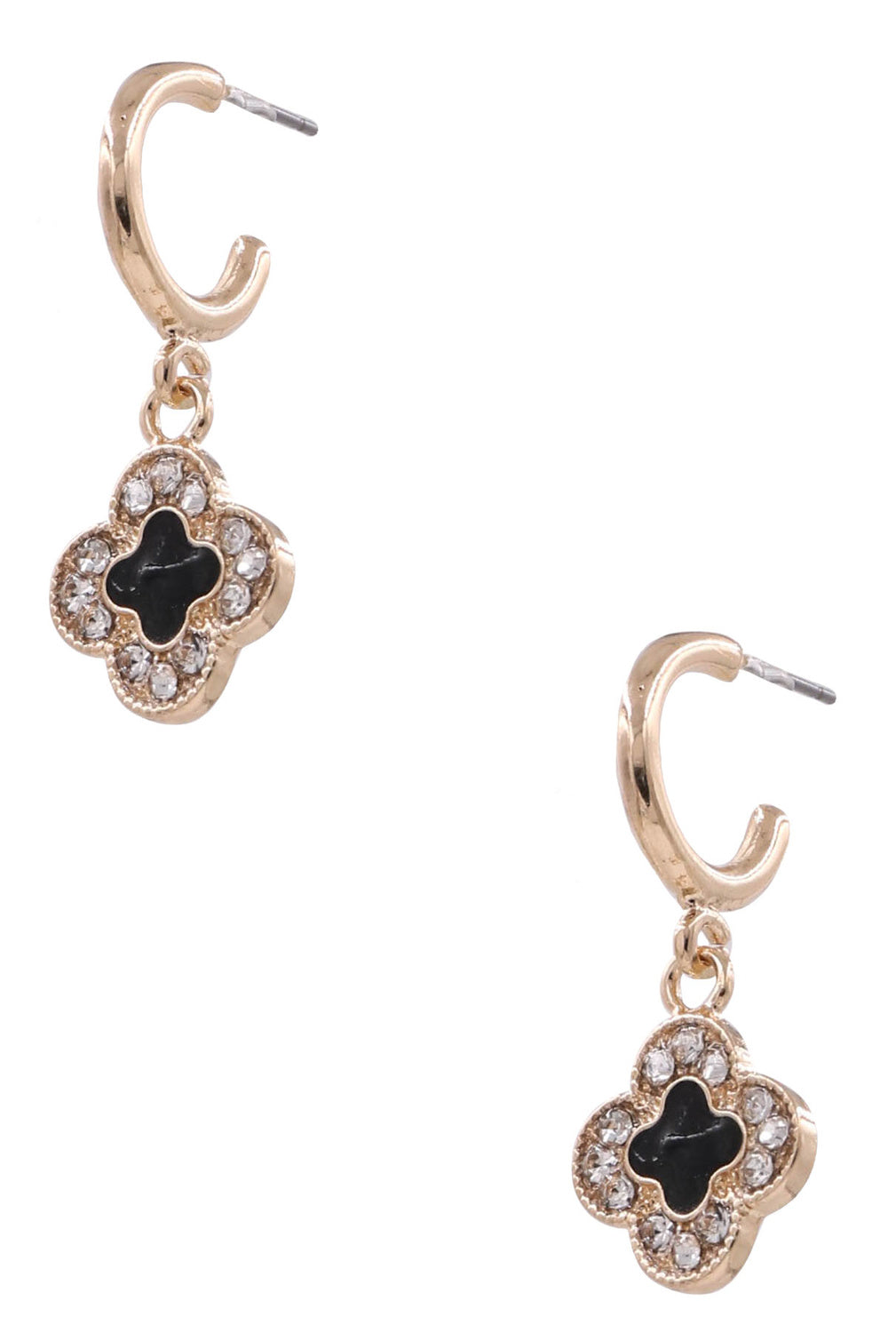 Quatrefoil Hoop Charm Earrings