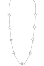 Metal Quatrefoil Long Necklace