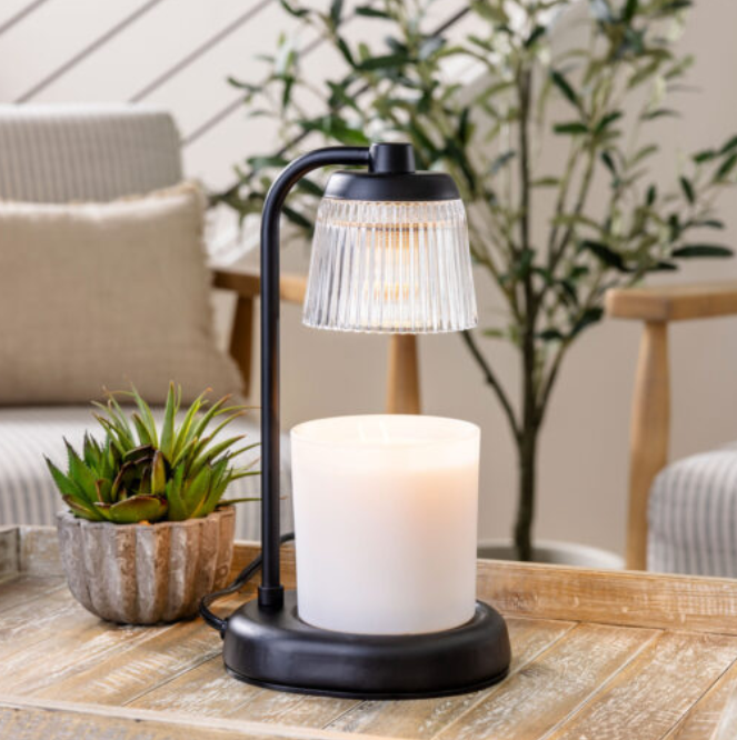 Fluted Glass Candle Warmer Lamp