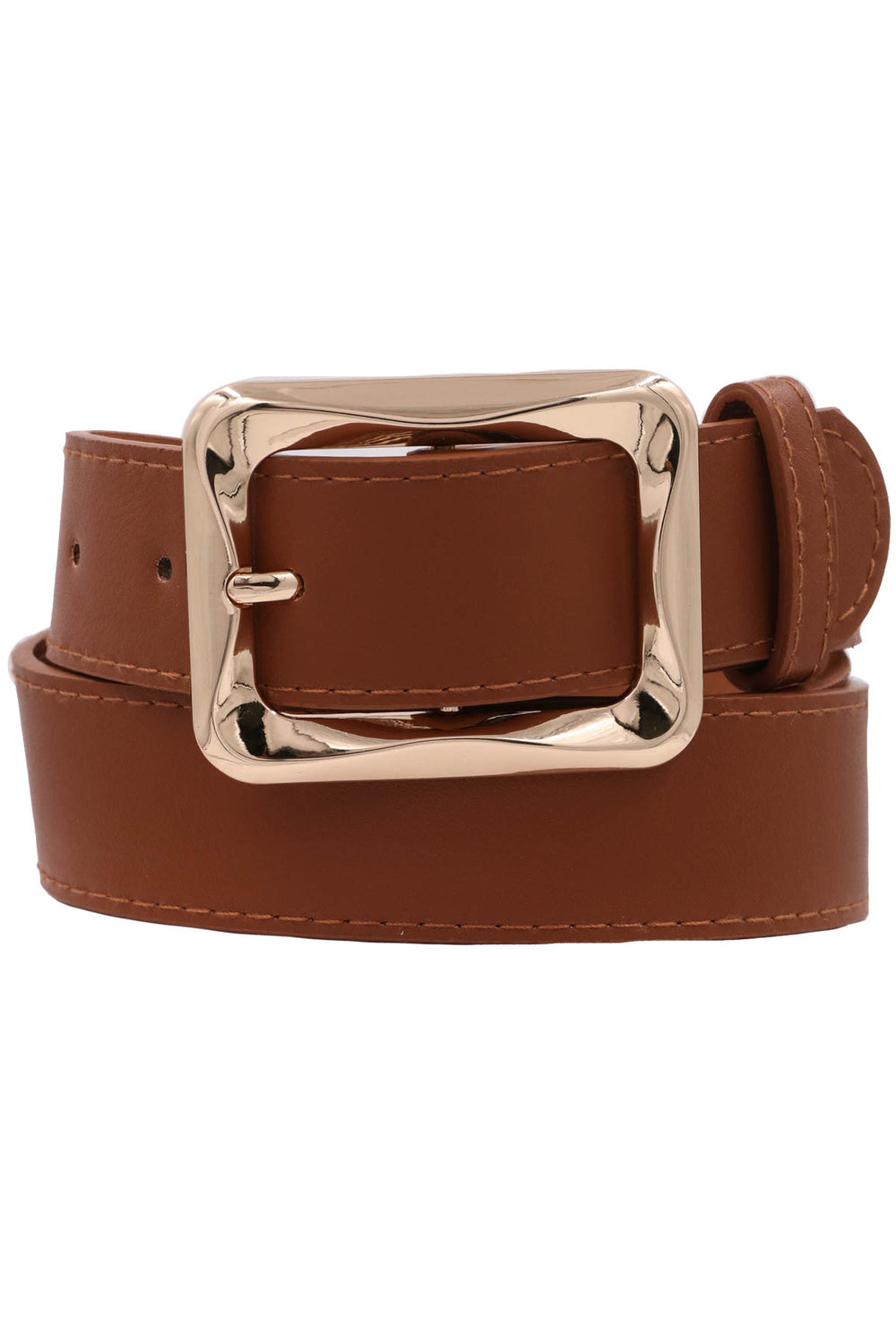 Rectangle Faux Leather Belt