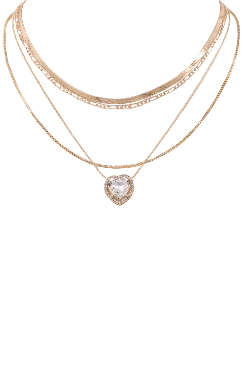 Metal Heart Jewel Necklace