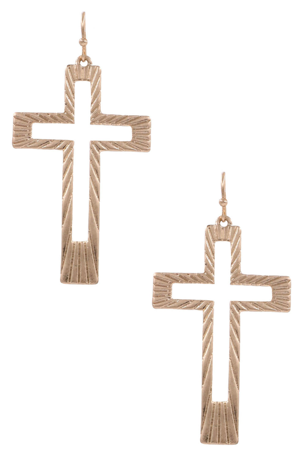 Textured Cross Earrings
