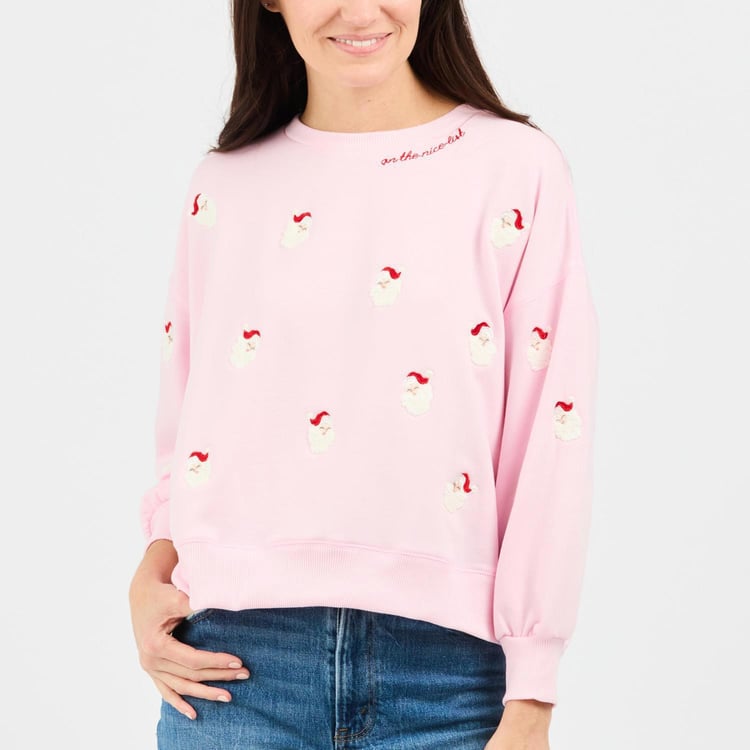 Embroidered Santa Sweatshirt