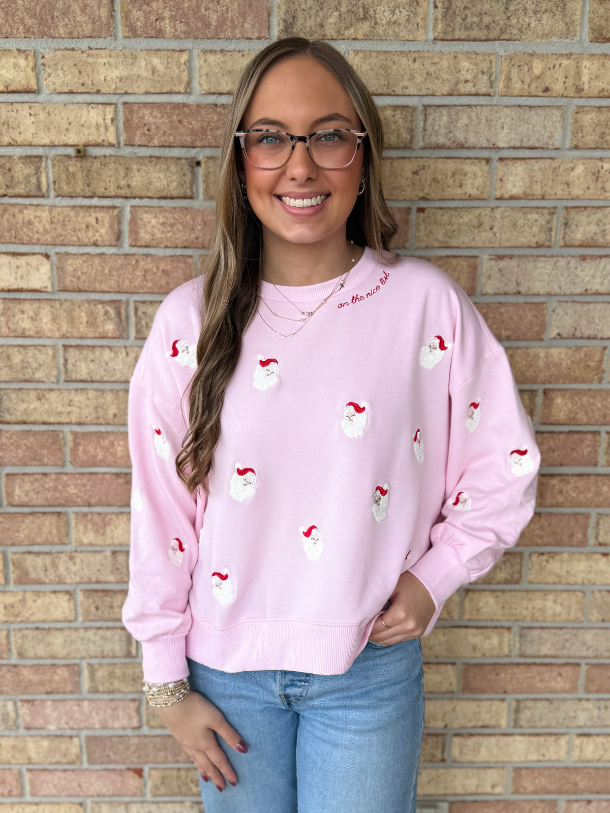 Embroidered Santa Sweatshirt