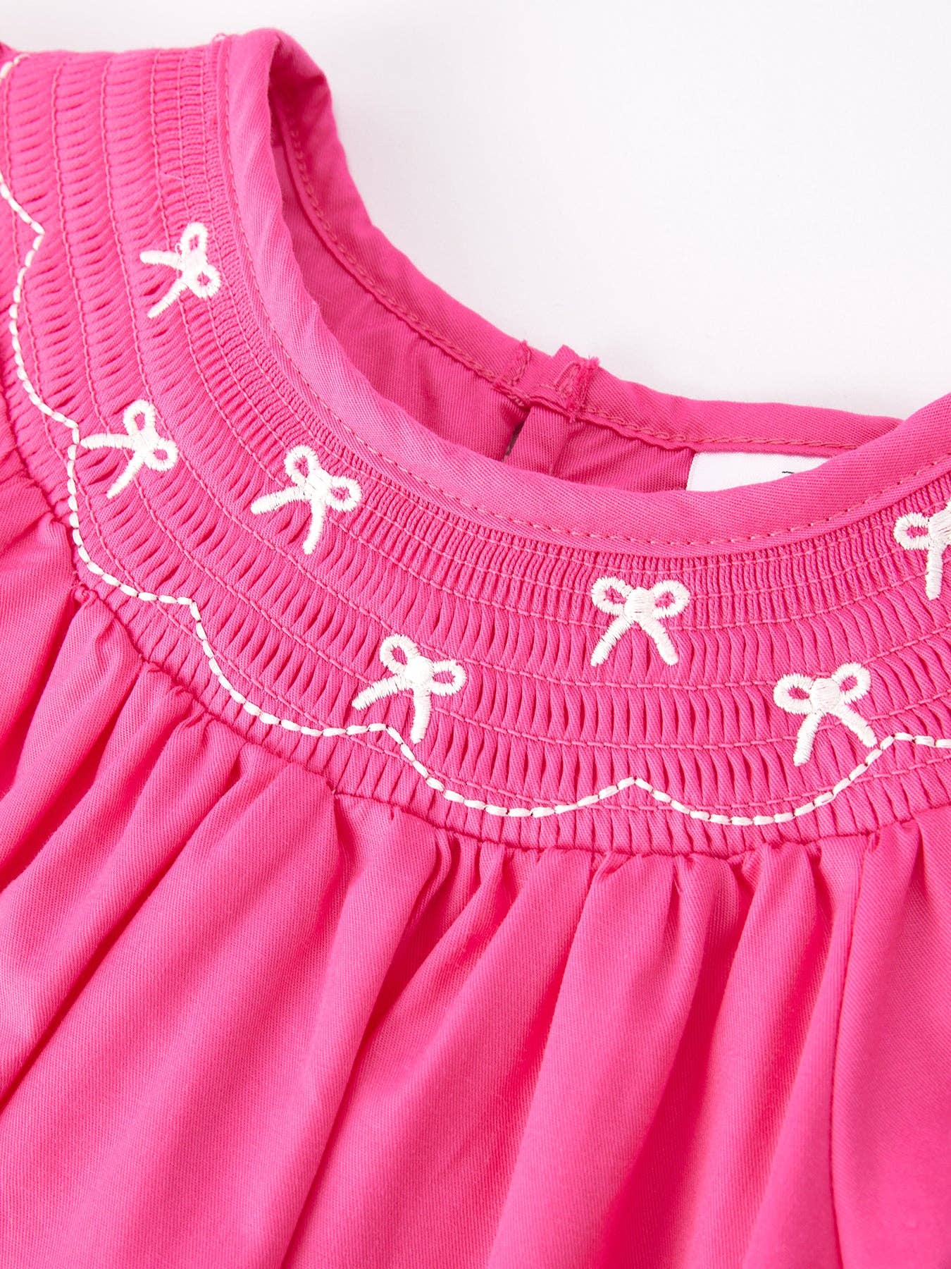 Bow Embroidered Pink Dress
