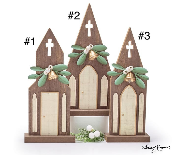 Wooden Church Shelf Sitter