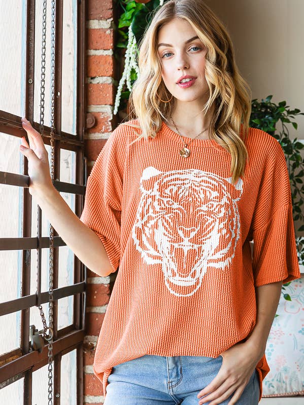 Tiger Ribbed Top