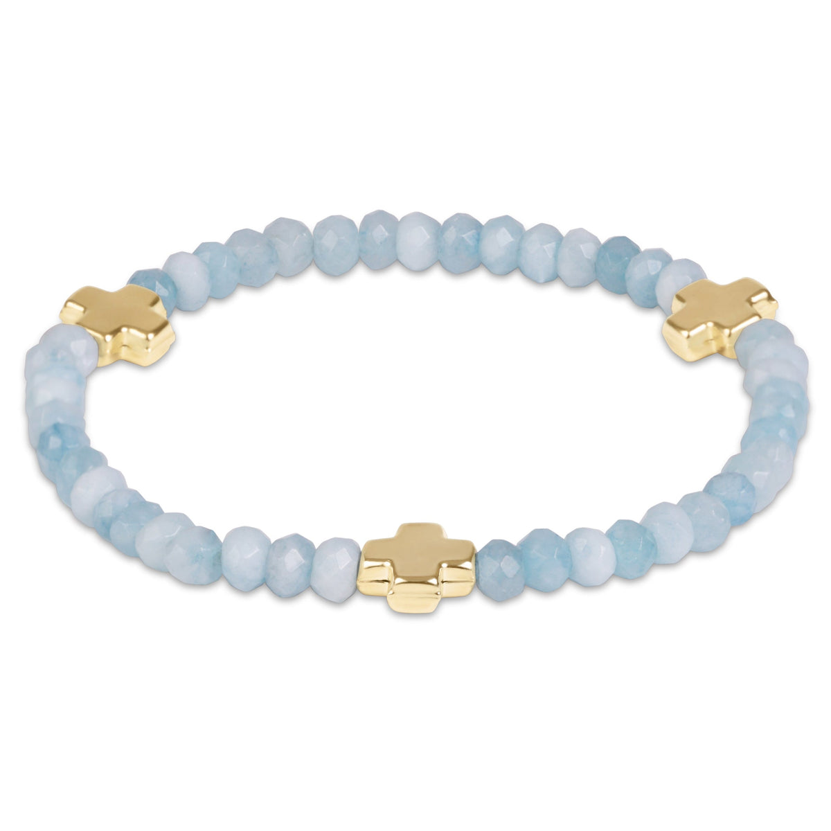 ENewton|Sign. Cross Gemstone 4mm Bracelet