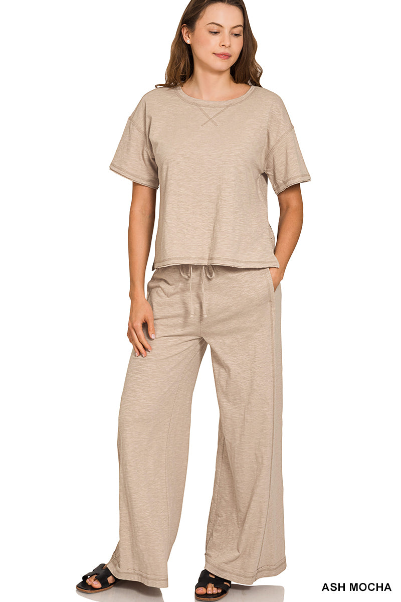 Cotton Slub Pants Set