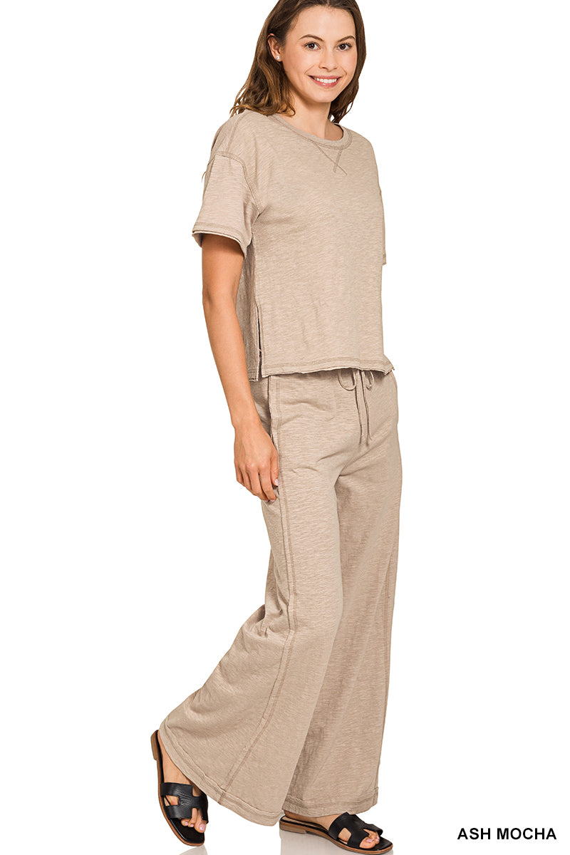 Cotton Slub Pants Set