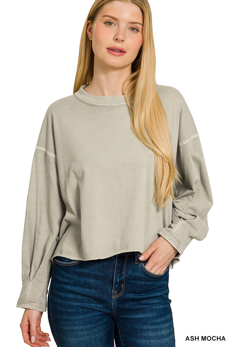 Oversized Round Neck LS Tee