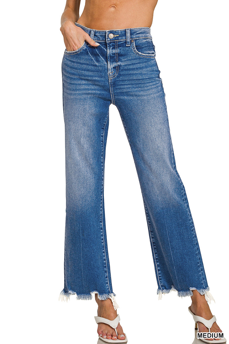 Distressed Hem Jeans