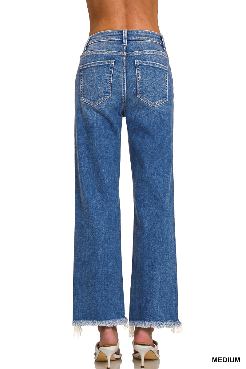 Distressed Hem Jeans