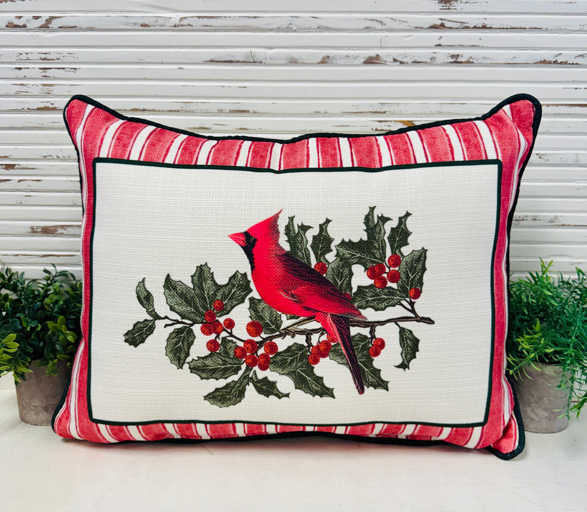 Cardinal Striped Pillow