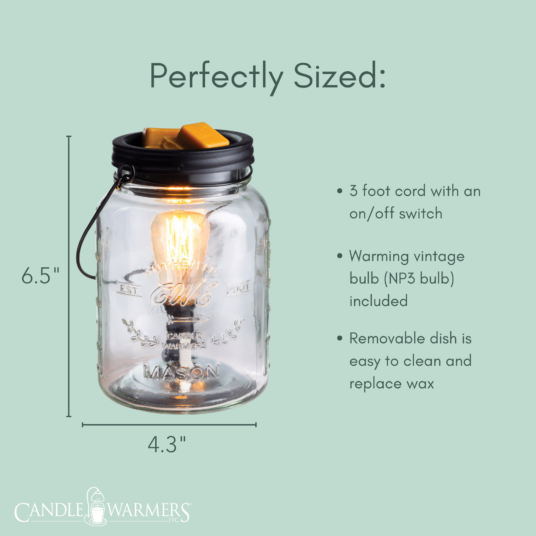 Glass Mason Jar Illumination Warmer