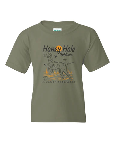 Youth Hunting Dog Tee-Honey Hole