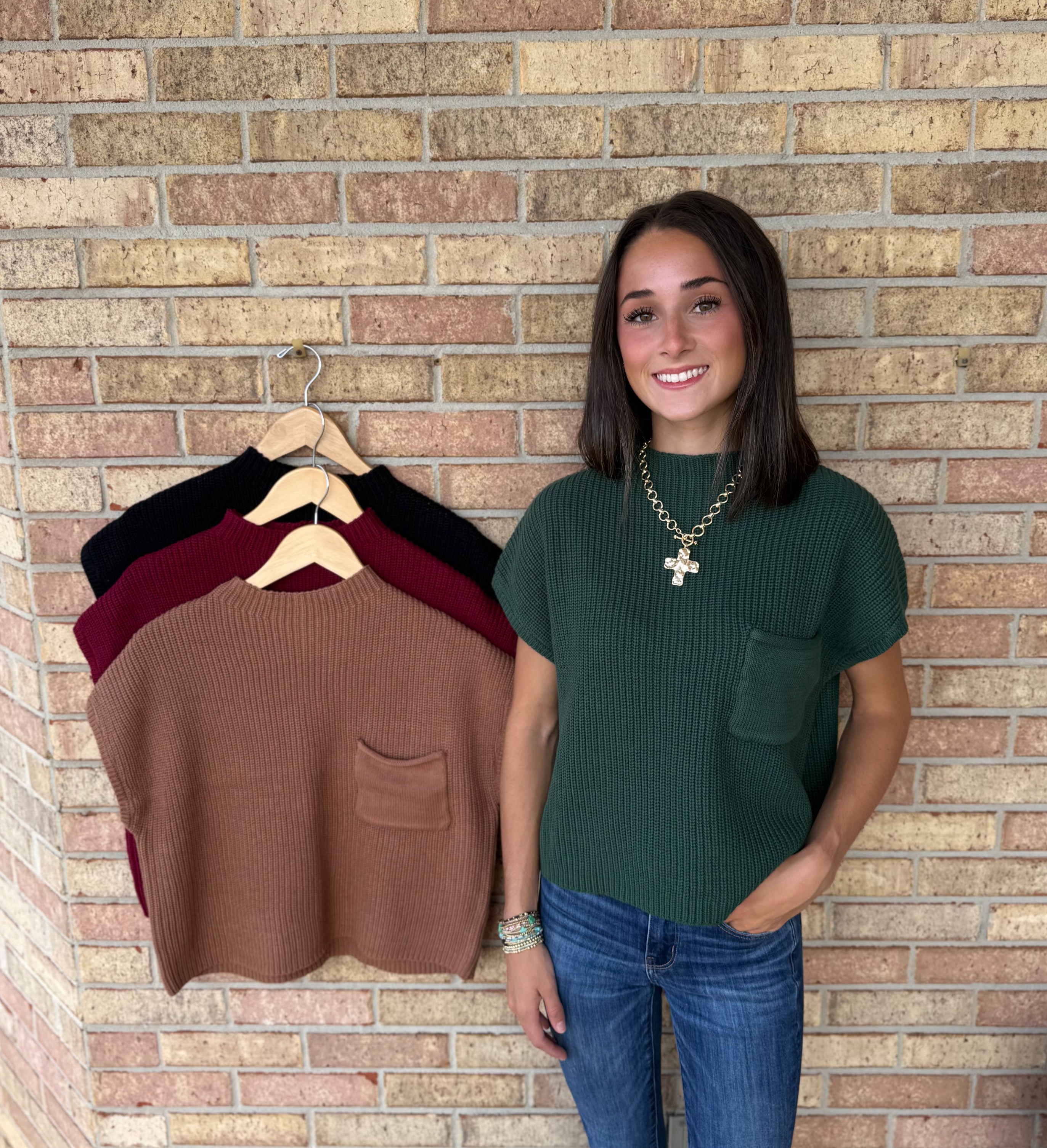 Mock Neck Cropped Sweater