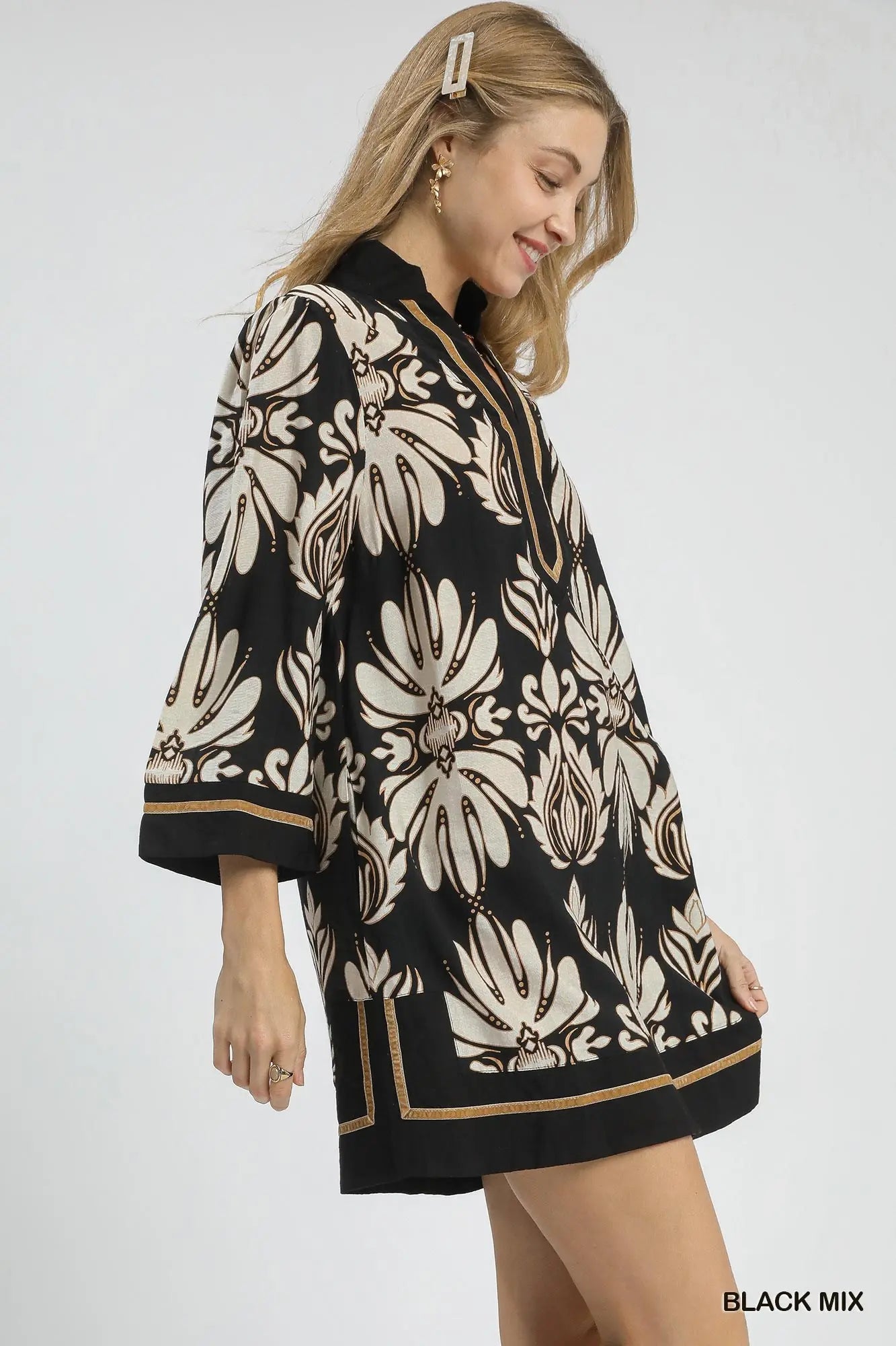 Black & Gold Floral Dress