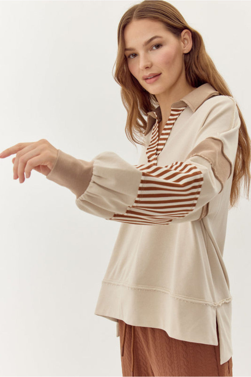 SALE Striped Colorblock Top