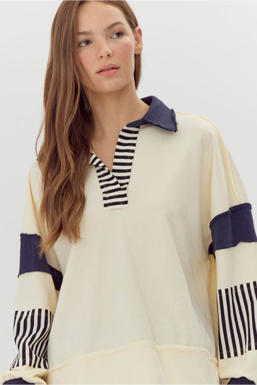SALE Striped Colorblock Top