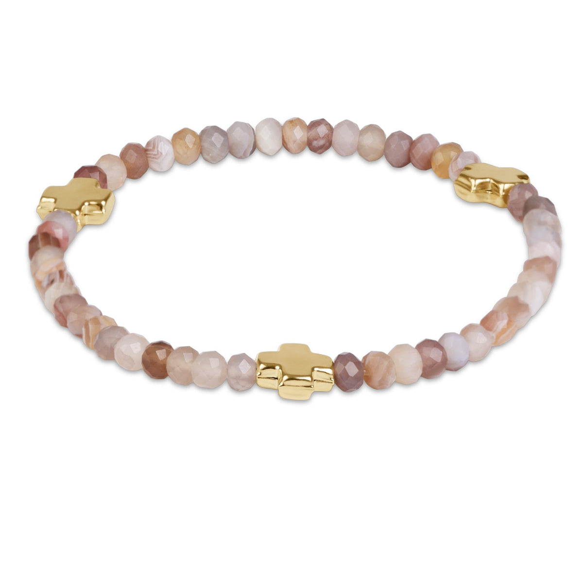 ENewton|Sign. Cross Gemstone 4mm Bracelet