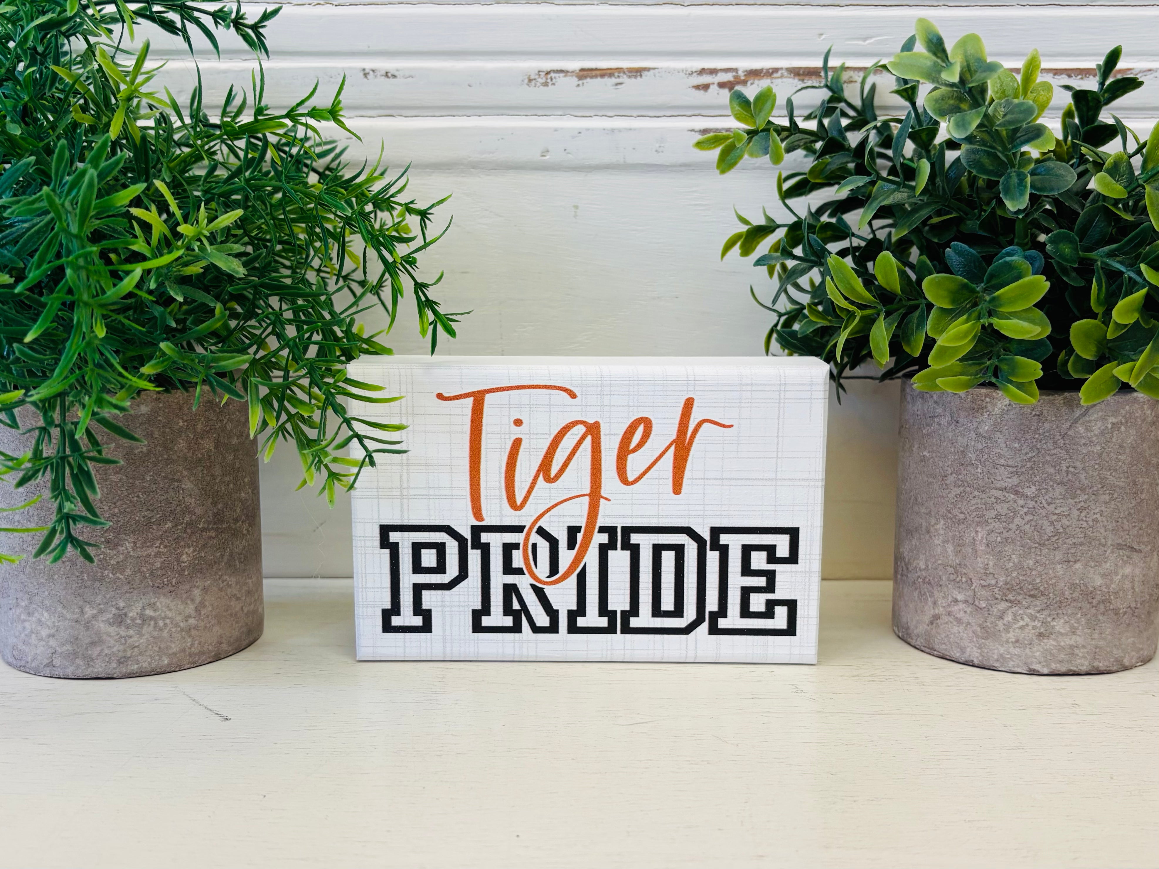 Tiger Pride Wood Block Decor