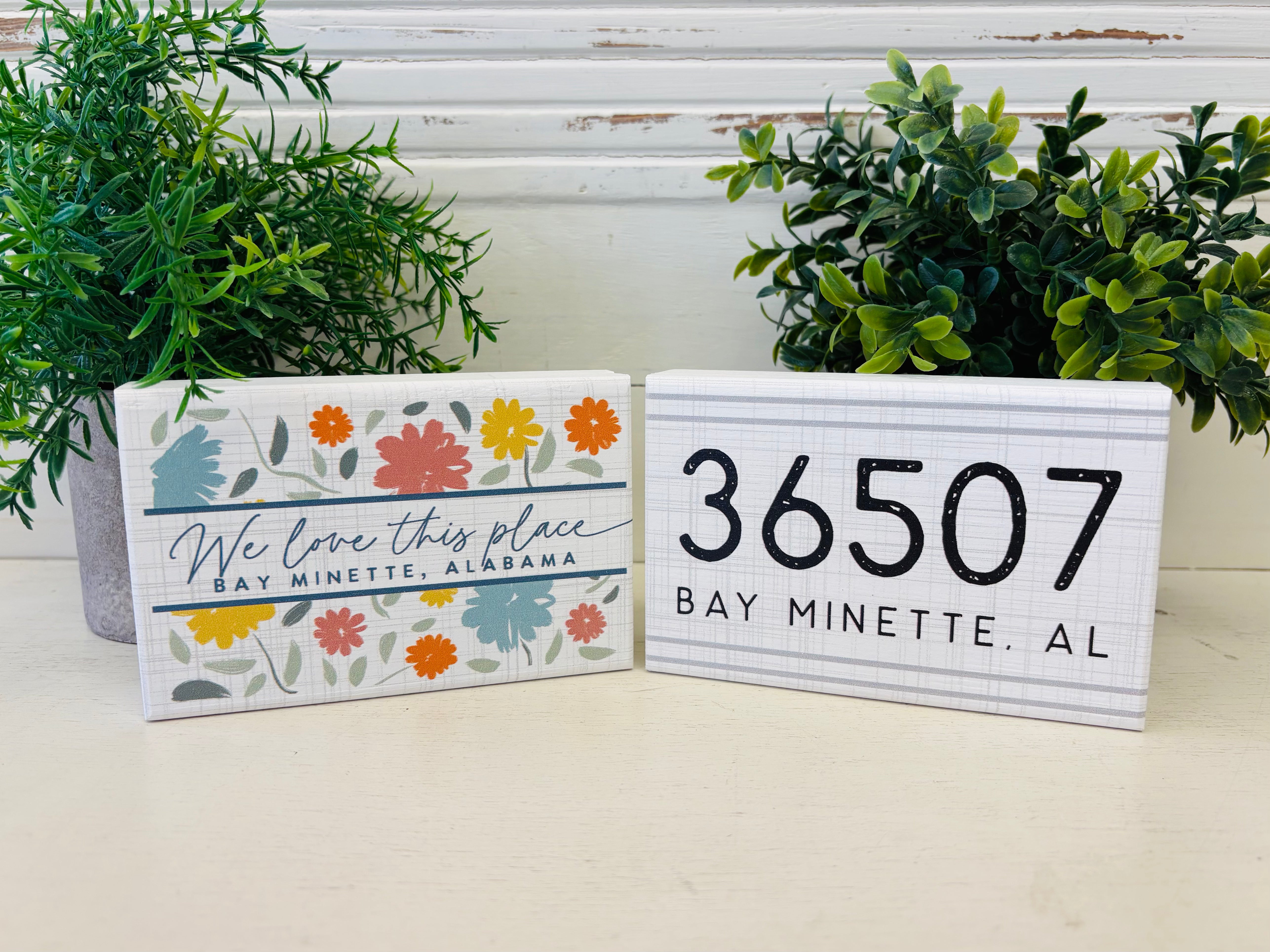 Bay Minette Wood Block Decor