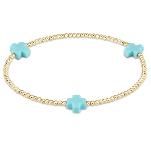 ENewton Turquoise 2mm SIgn. Cross Bracelet