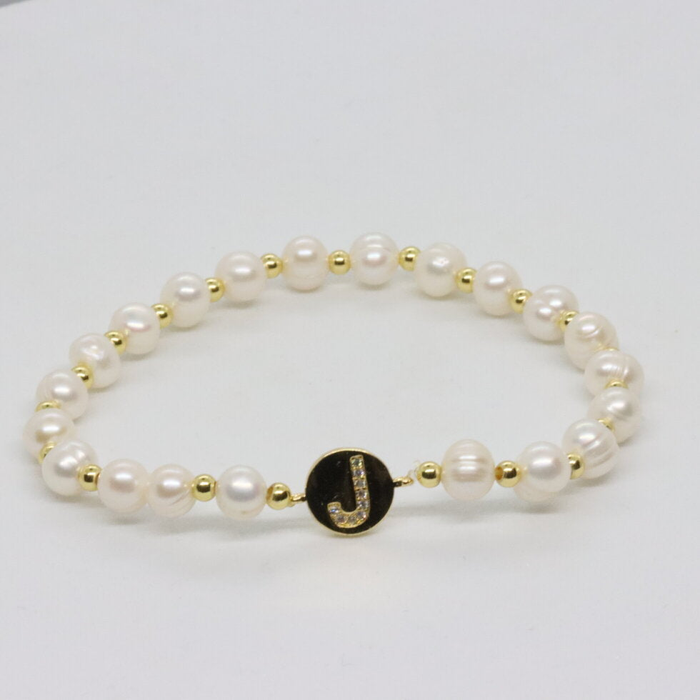 Pearl Initial Bracelet