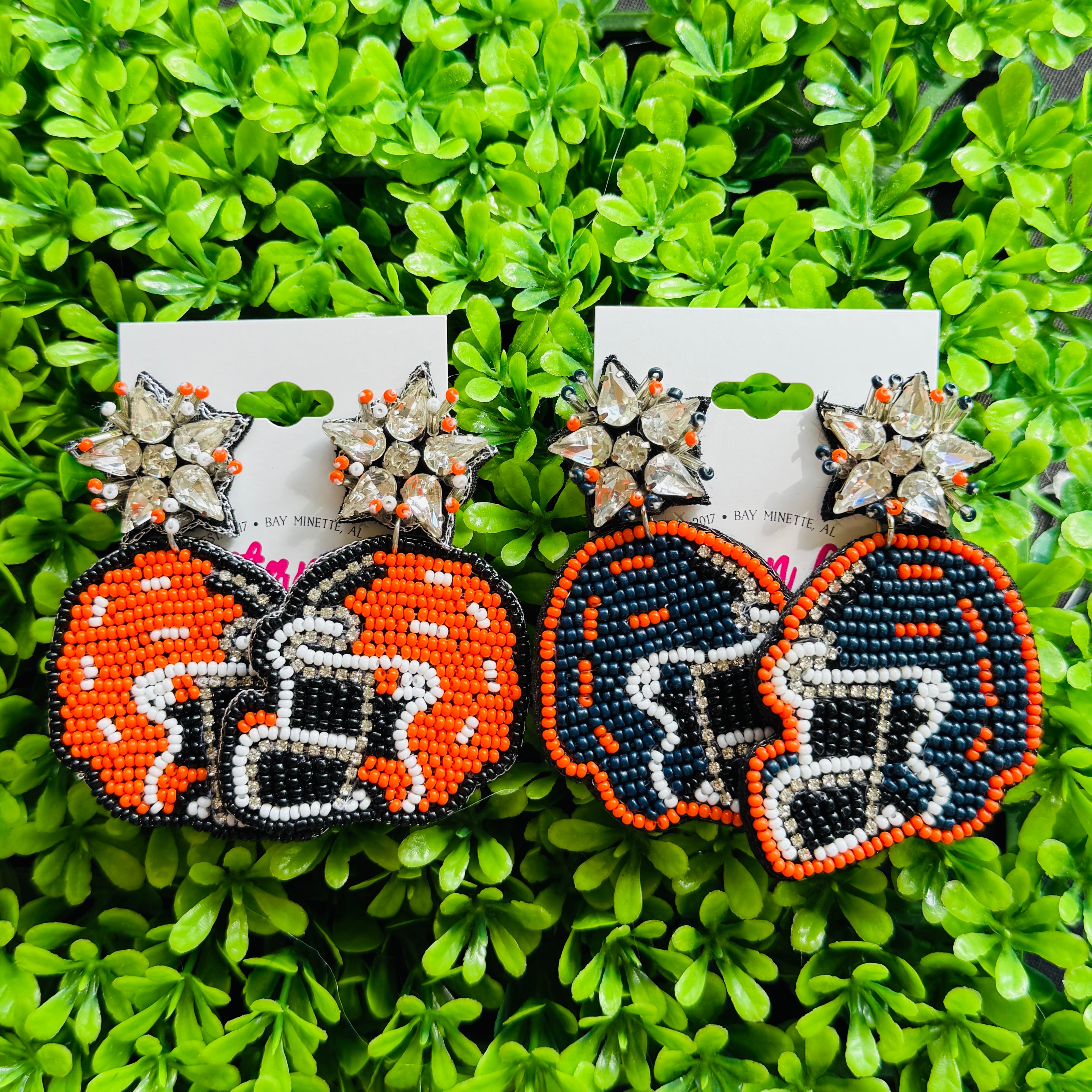 Football Helmet Beaded Earrings