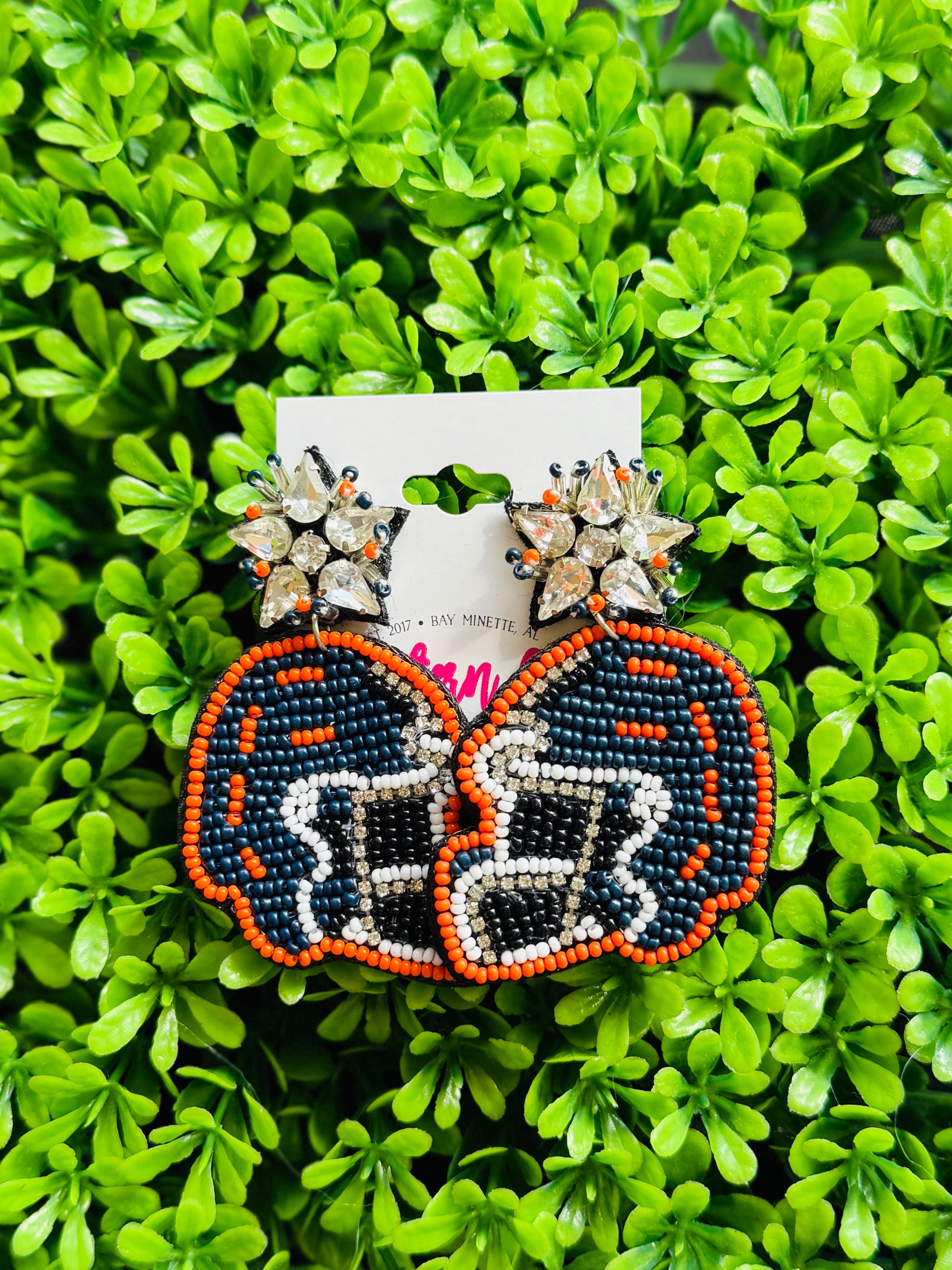 Football Helmet Beaded Earrings