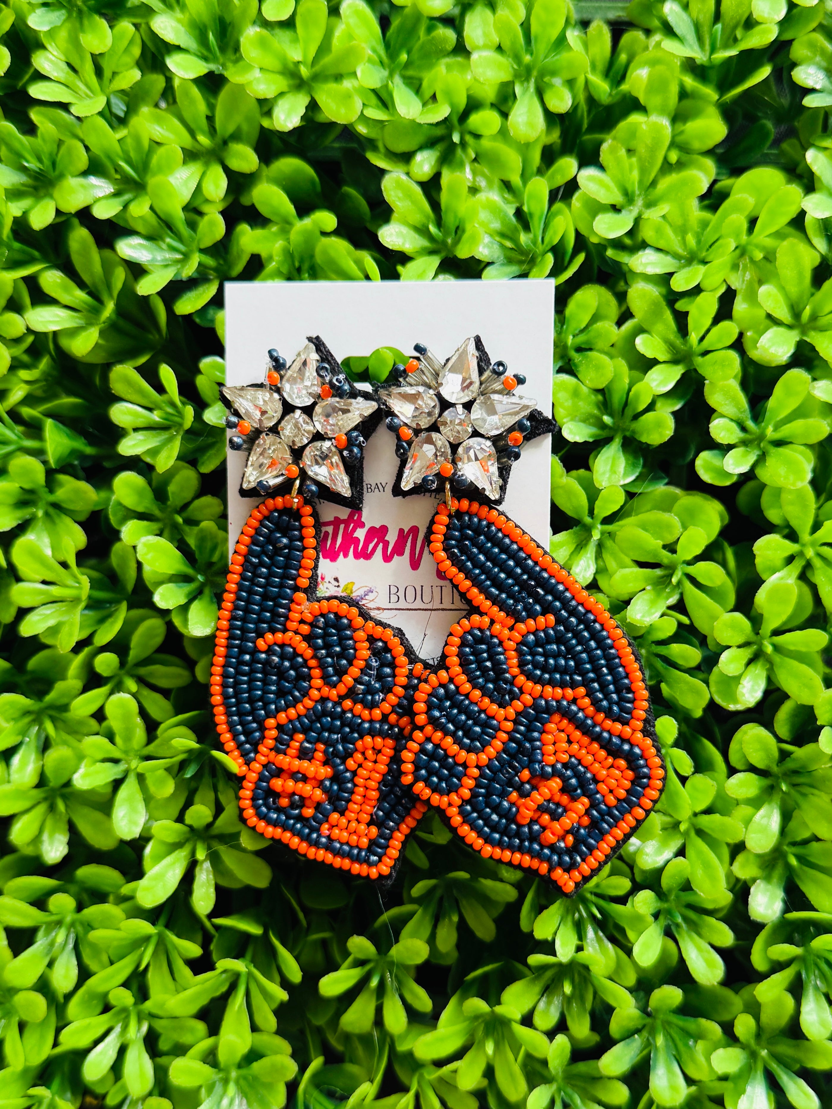 #1 Foam Hand Beaded Earrings