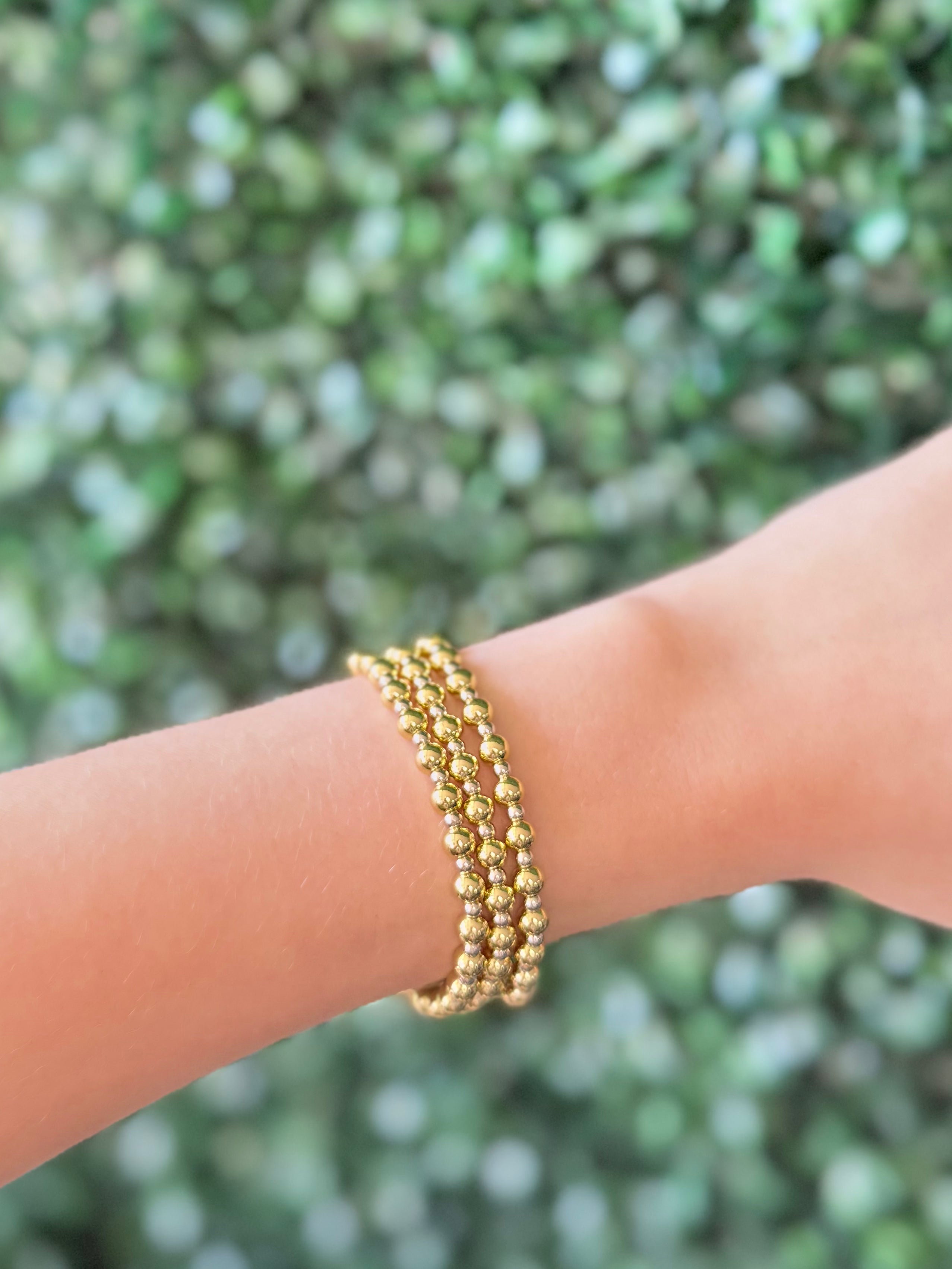 Mixed Metal Beaded Bracelet